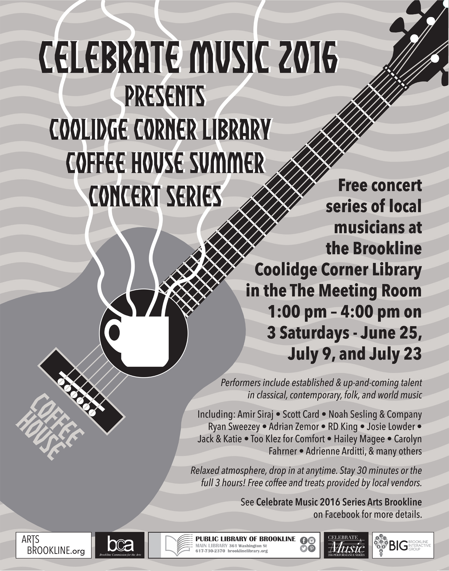 Summer Coffeehouse Concerts Coolidge Corner Library, Brookline