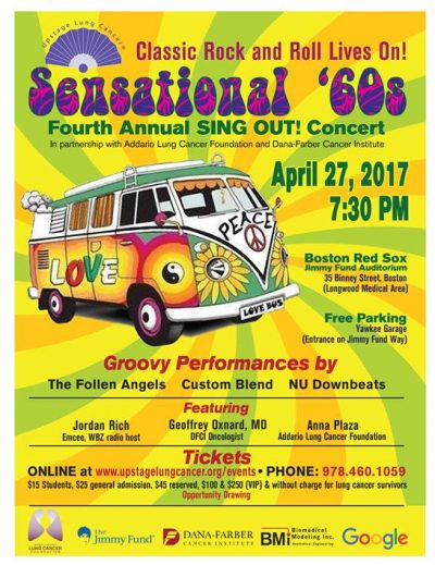 Sensational 60s, Sing Out for Lung Cancer at the Boston Red Sox Jimmy Fund Auditorium, April 27, 2017