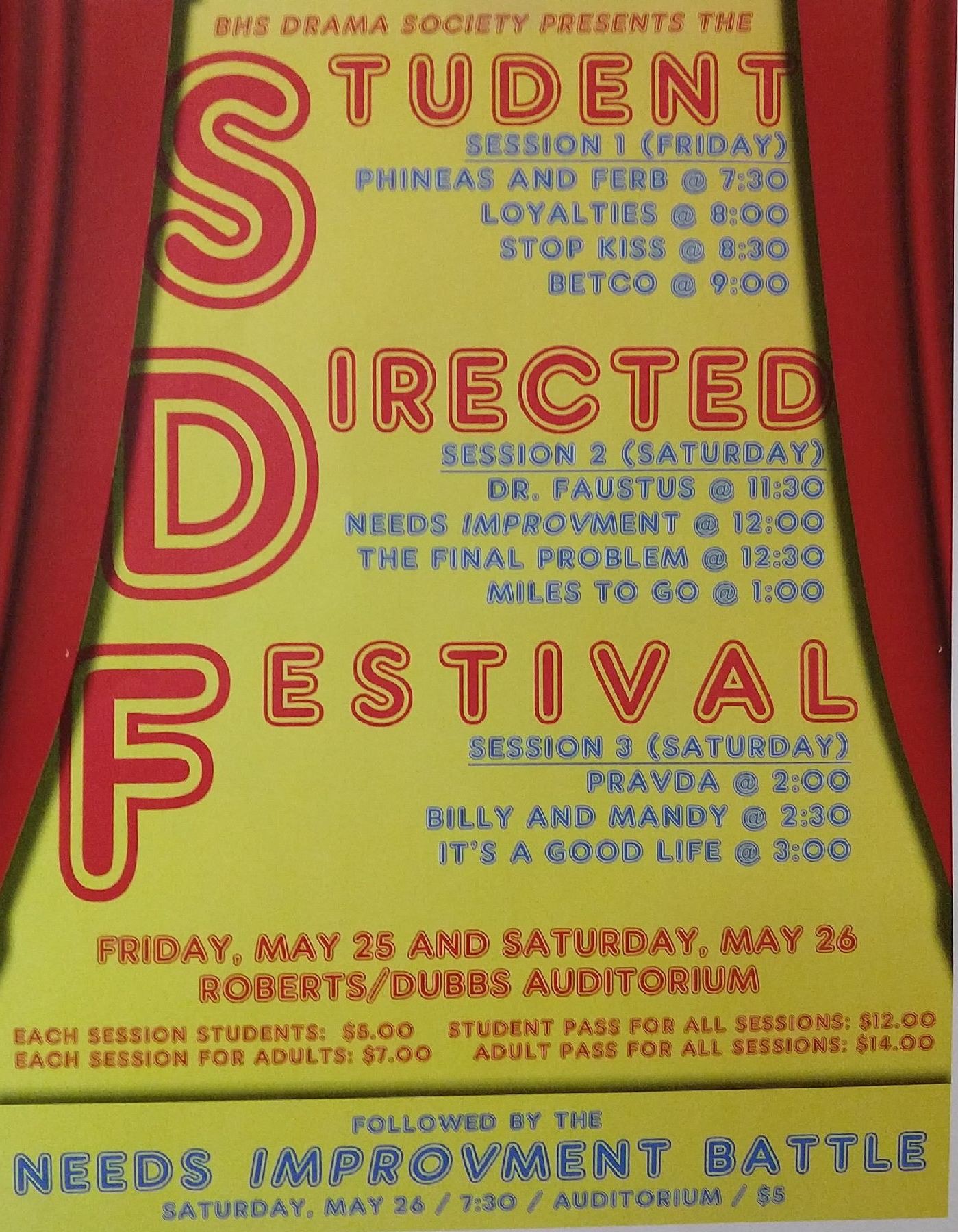 BHS Student Directed Festival